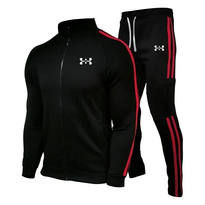 Men'S Long Sleeve Tracksuit Hooded Sweatshirt and Tracksuit Set Gym Jogging Wear S-3XL Outdoor Casual Tracksuit