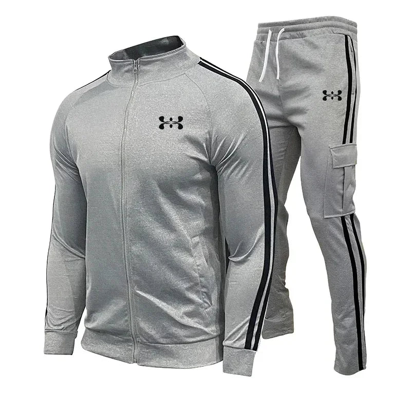 Men'S Long Sleeve Tracksuit Hooded Sweatshirt and Tracksuit Set Gym Jogging Wear S-3XL Outdoor Casual Tracksuit