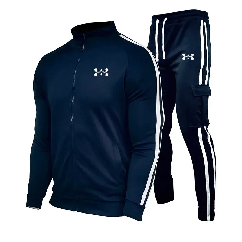 Men'S Long Sleeve Tracksuit Hooded Sweatshirt and Tracksuit Set Gym Jogging Wear S-3XL Outdoor Casual Tracksuit