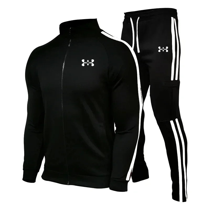 Men'S Long Sleeve Tracksuit Hooded Sweatshirt and Tracksuit Set Gym Jogging Wear S-3XL Outdoor Casual Tracksuit